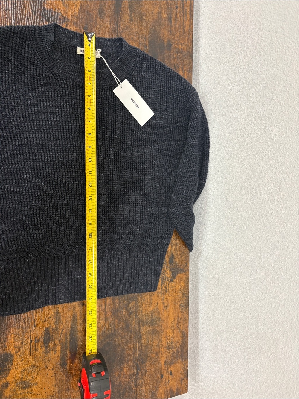Buck Mason Women’s Small Seafarer Cotton Sweater Marled Dark Navy $188 - Picture 3 of 4